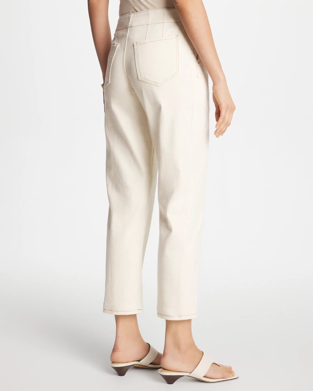 Pull-On Boyfriend Utility Cropped Jeans Natural Seeded - Chico's