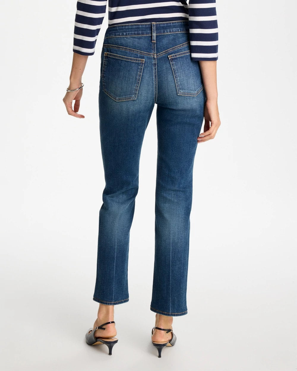Pull-On Straight Jeans Santorini Indigo - Chico's