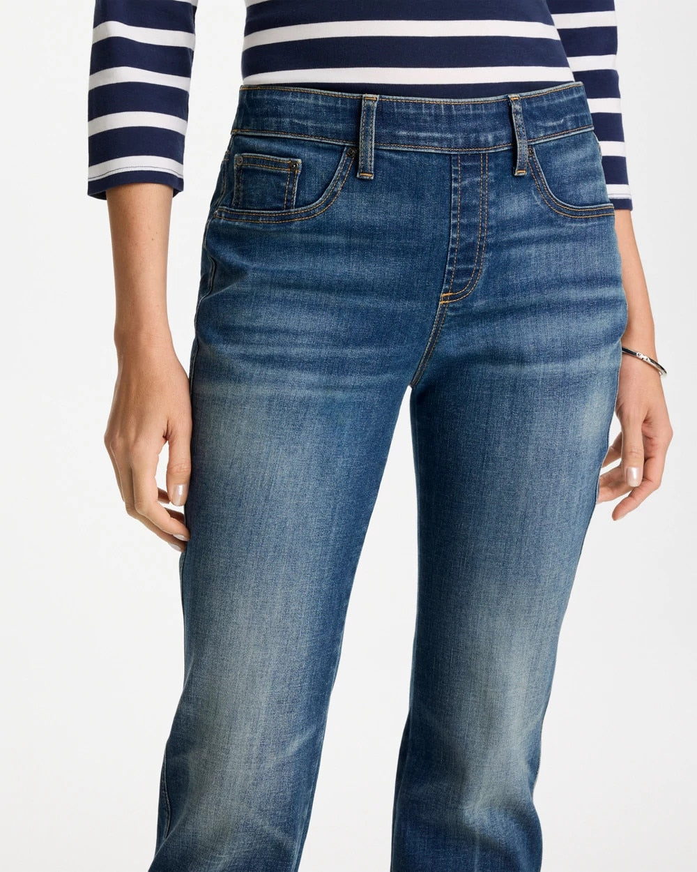 Pull-On Straight Jeans Santorini Indigo - Chico's