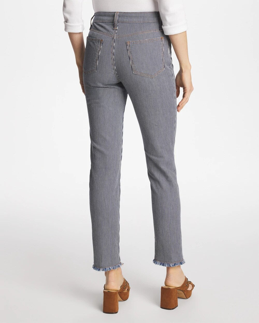 Pinnacle Stripe Girlfriend Ankle Jeans Denim - Chico's