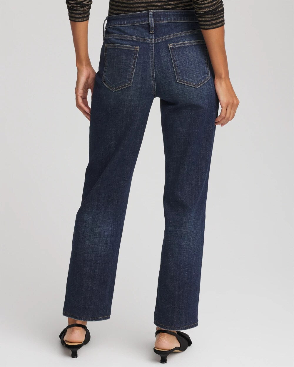 Girlfriend Straight Ankle Jeans Flower Moon Indigo - Chico's