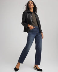 Girlfriend Straight Ankle Jeans Flower Moon Indigo - Chico's