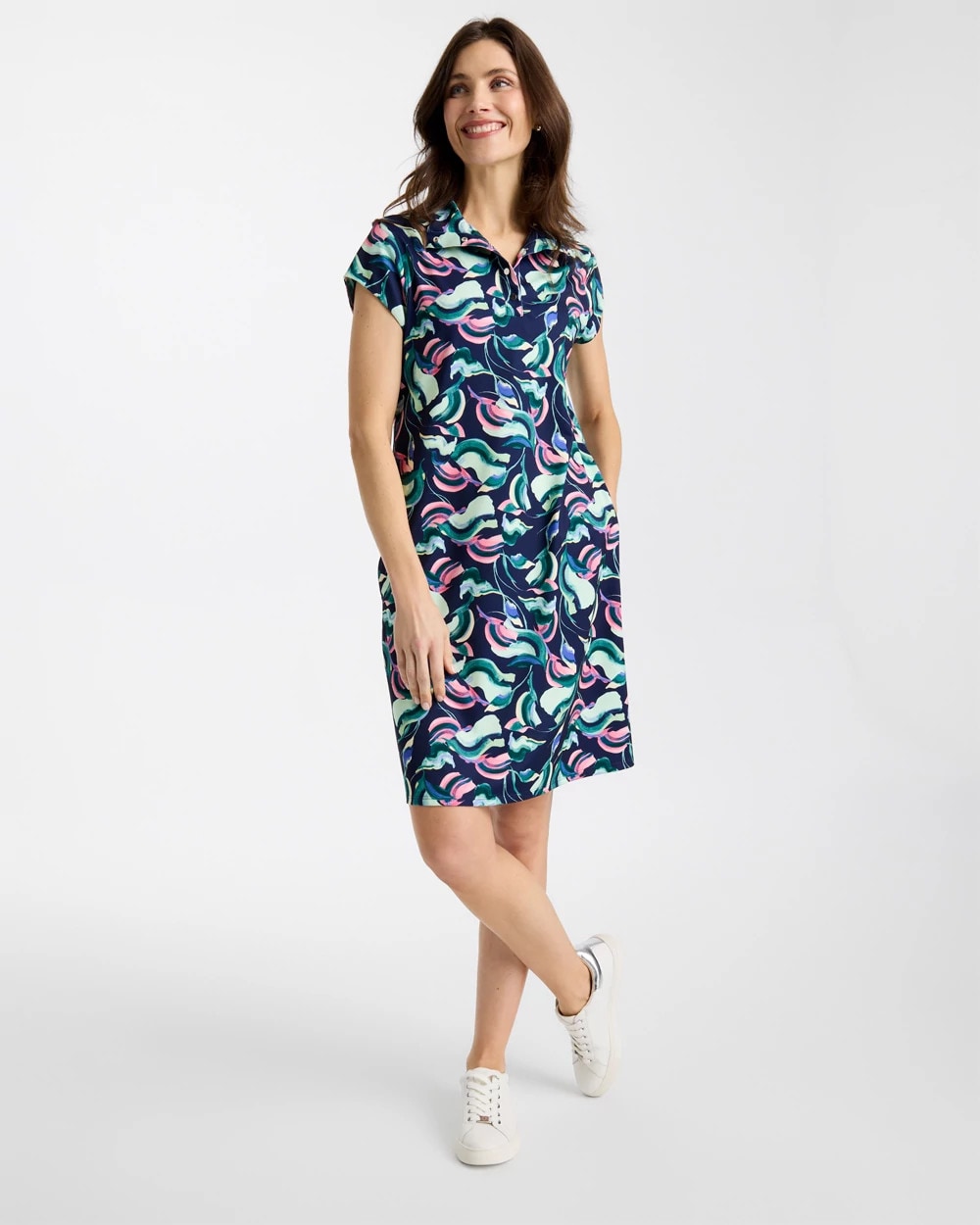 Zenergy® UPF Blooms Polo Dress Blossom - Chico's