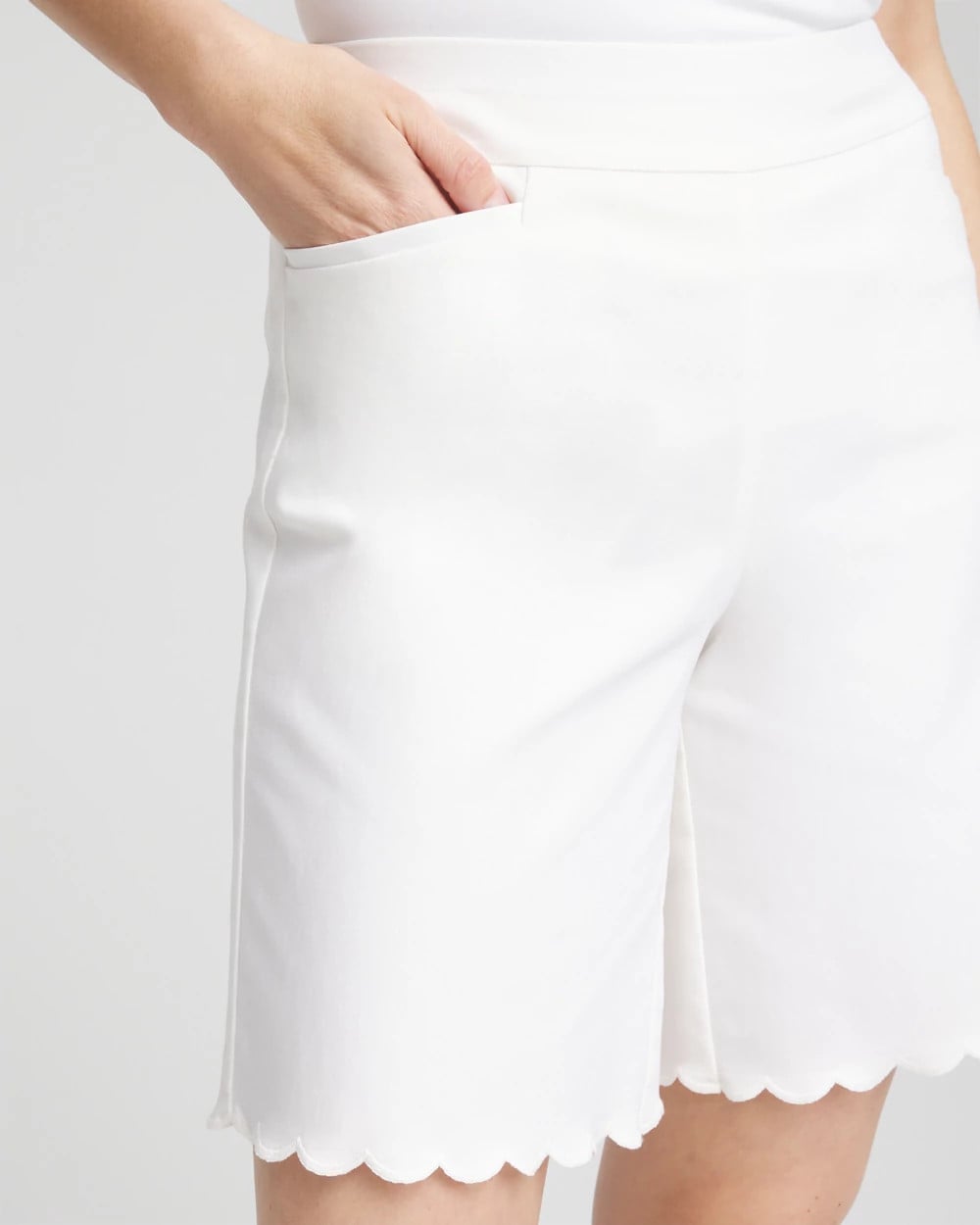 Brigitte™ Pull-On Scallop-Hem Shorts Alabaster - Chico's