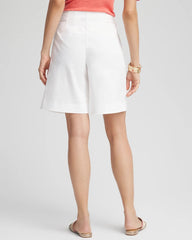 Sateen Tab-Front A-line Shorts Alabaster - Chico's