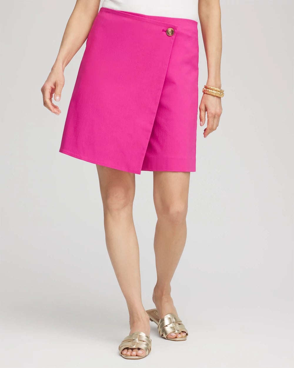 Brigitte™ Pull-On Asymmetrical Wrap Skort Crushed Berries - Chico's