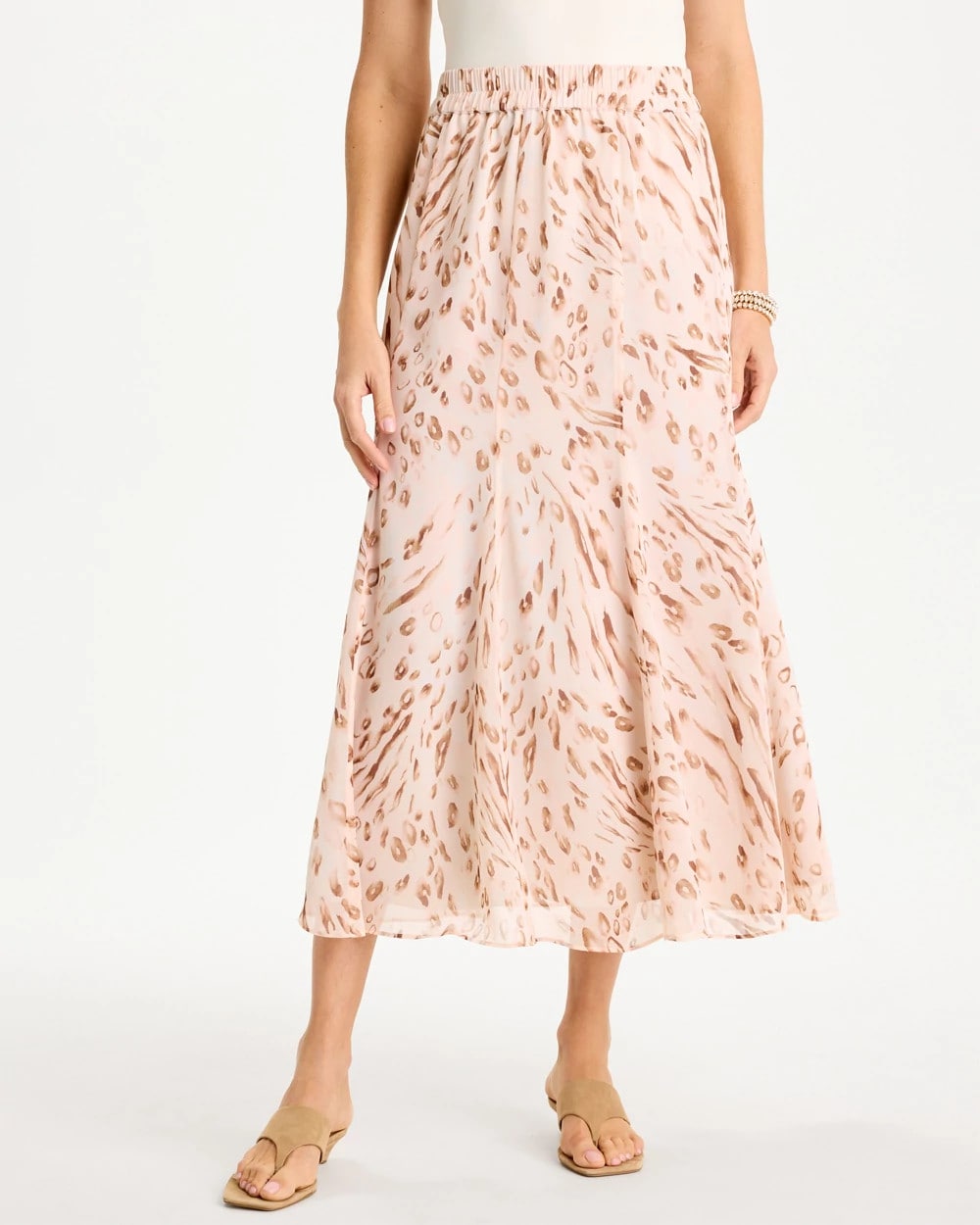 Cheetah Pull-On Godet Skirt Sweet Blossom - Chico's