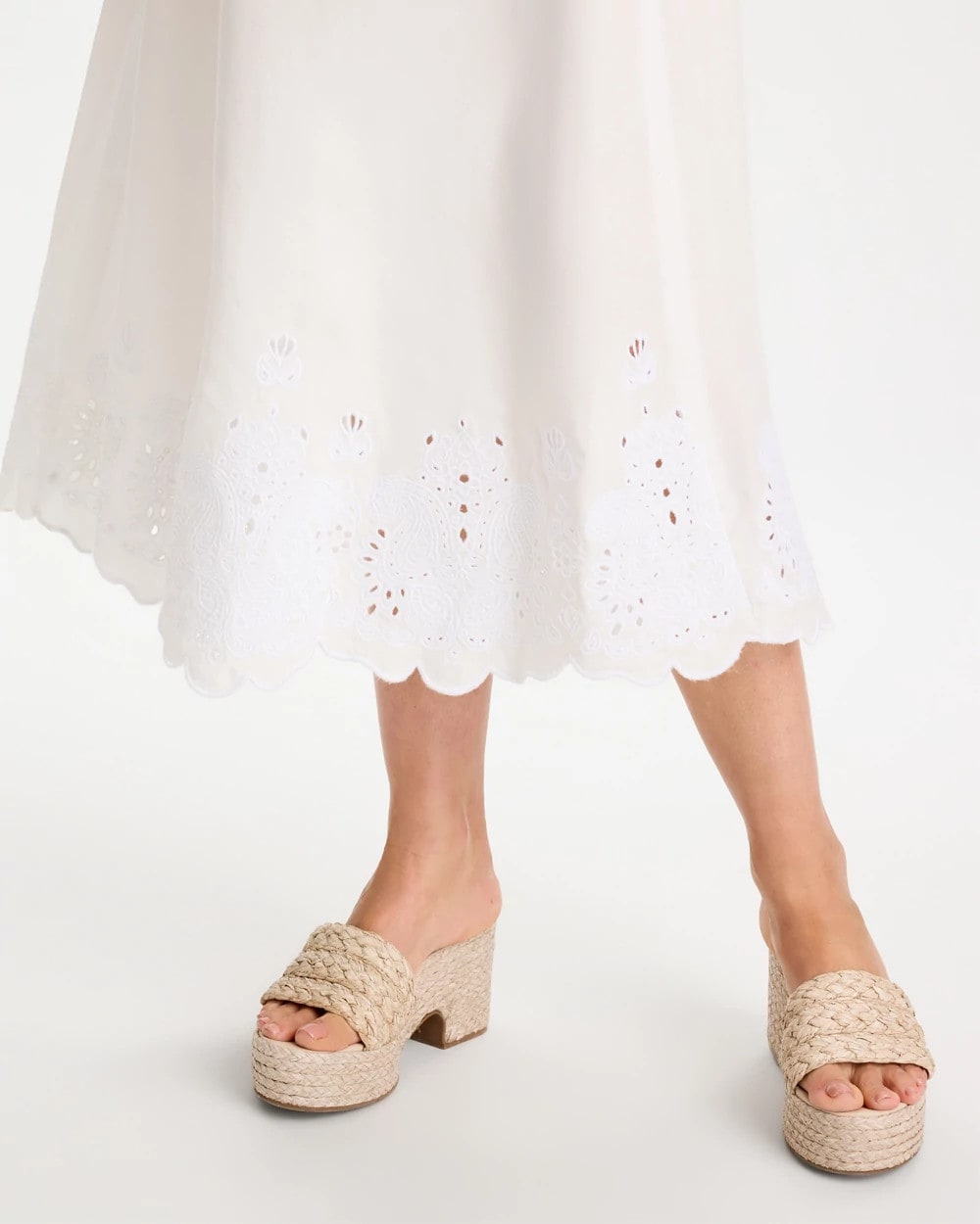 Alabaster Twill Embroidered Hem Skirt Alabaster - Chico's