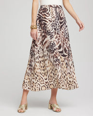 Animal Bengal Marks Faux Satin Skirt Black - Chico's