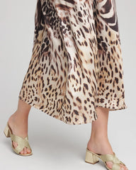 Animal Bengal Marks Faux Satin Skirt Black - Chico's