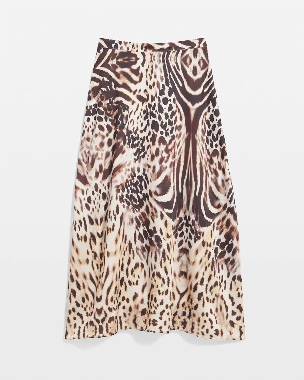 Animal Bengal Marks Faux Satin Skirt Black - Chico's