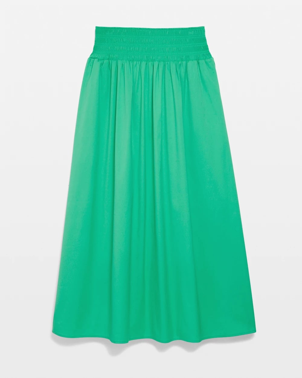 Poplin Smocked Waist Skirt Grassy Green - Chico's