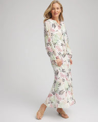 Floral Embroidered Crinkle Maxi Skirt Ecru - Chico's