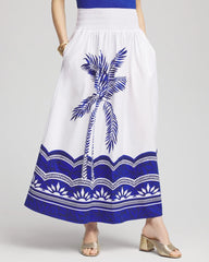 Tropical Smocked Waist Pull-On Skirt Alabaster - Chico's
