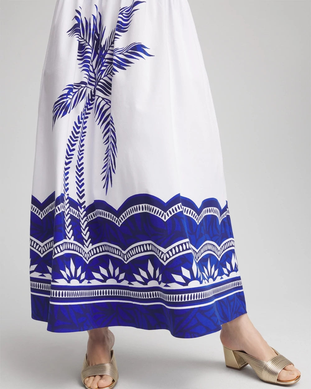 Tropical Smocked Waist Pull-On Skirt Alabaster - Chico's