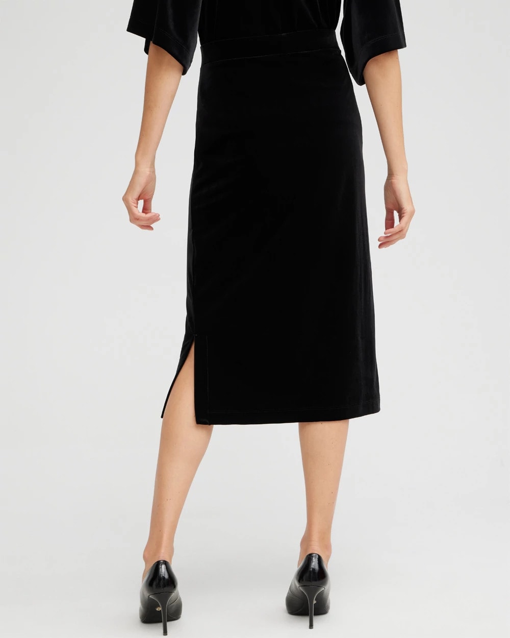 Travelers™ Velvet Midi Skirt Travelers Black - Chico's