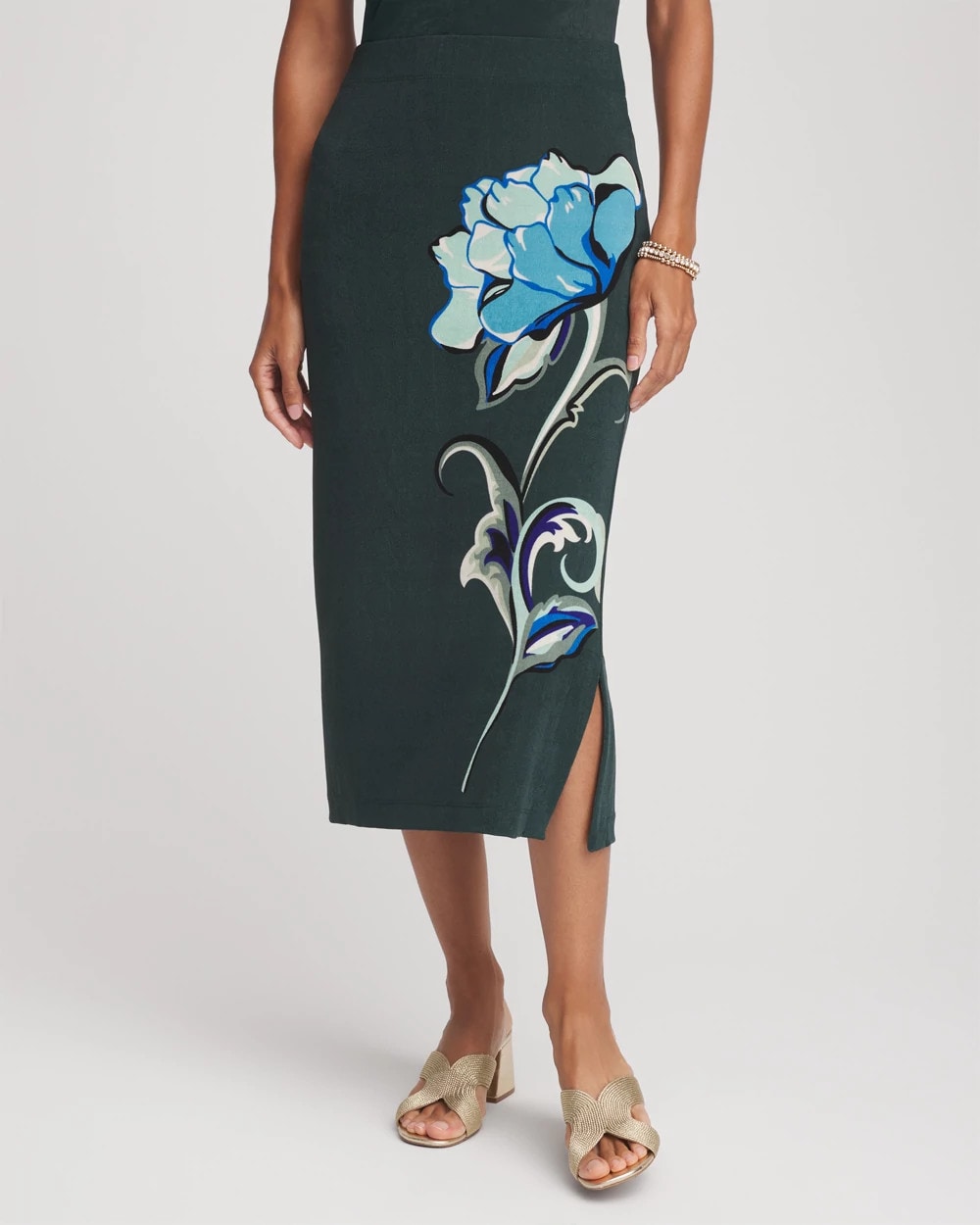 Travelers™ Artisanal Midi Skirt Darkest Spruce - Chico's