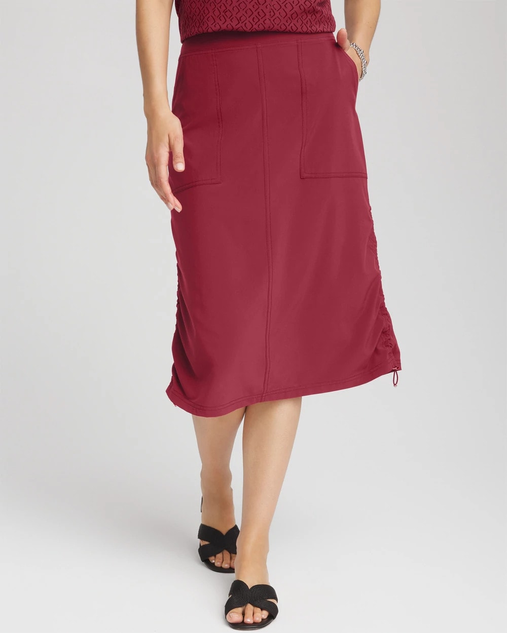 Zenergy® UPF Bungee-Hem Pull-On Skirt Russet Red - Chico's