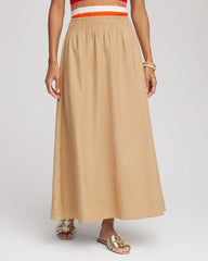 Smocked Pull-On Midi Skirt Cafe Aroma - Chico's