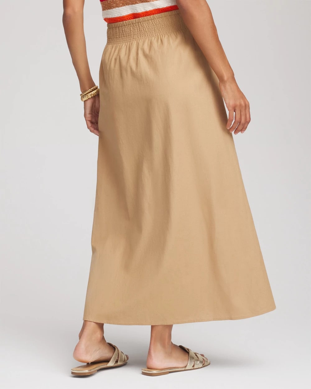 Smocked Pull-On Midi Skirt Cafe Aroma - Chico's