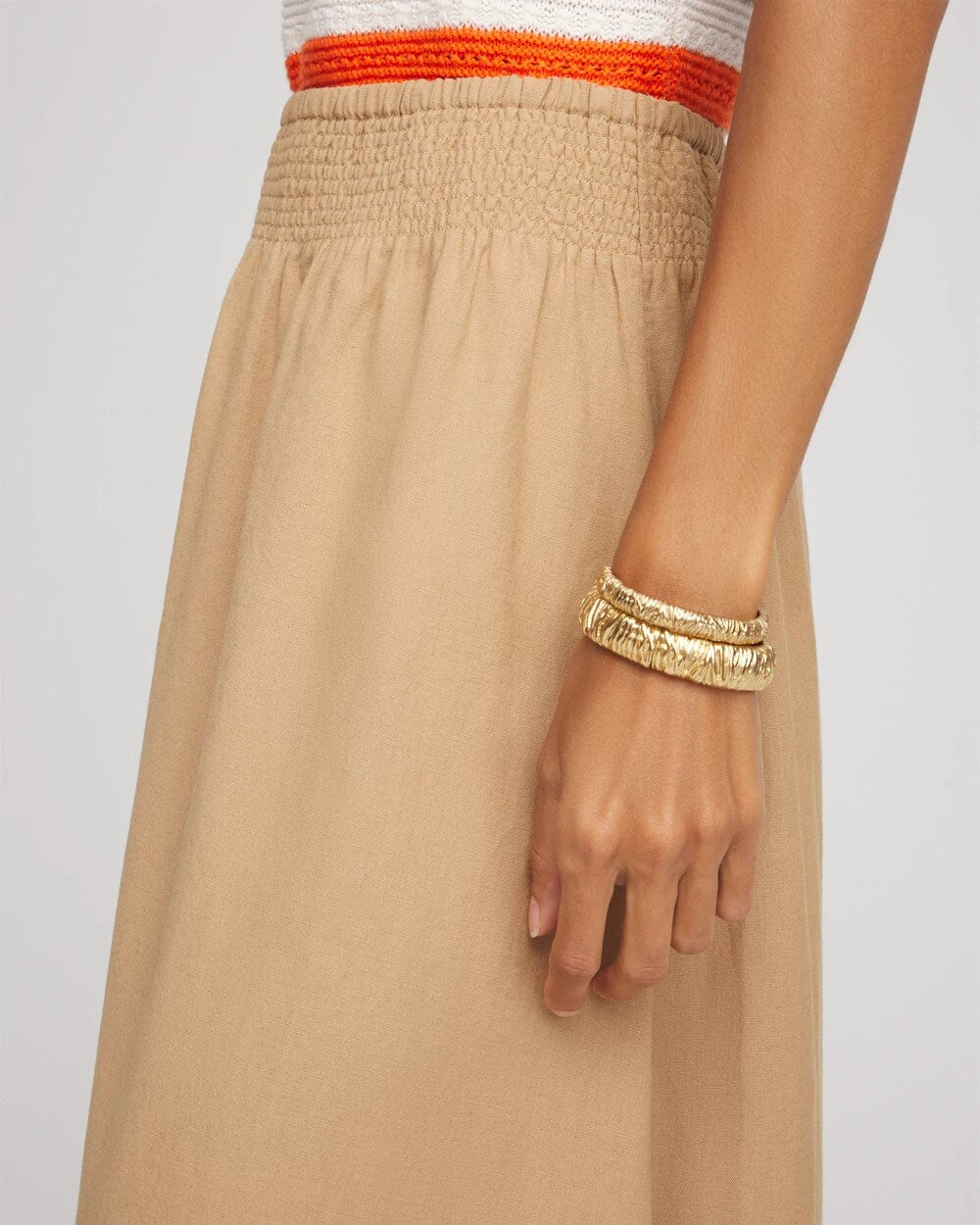 Smocked Pull-On Midi Skirt Cafe Aroma - Chico's