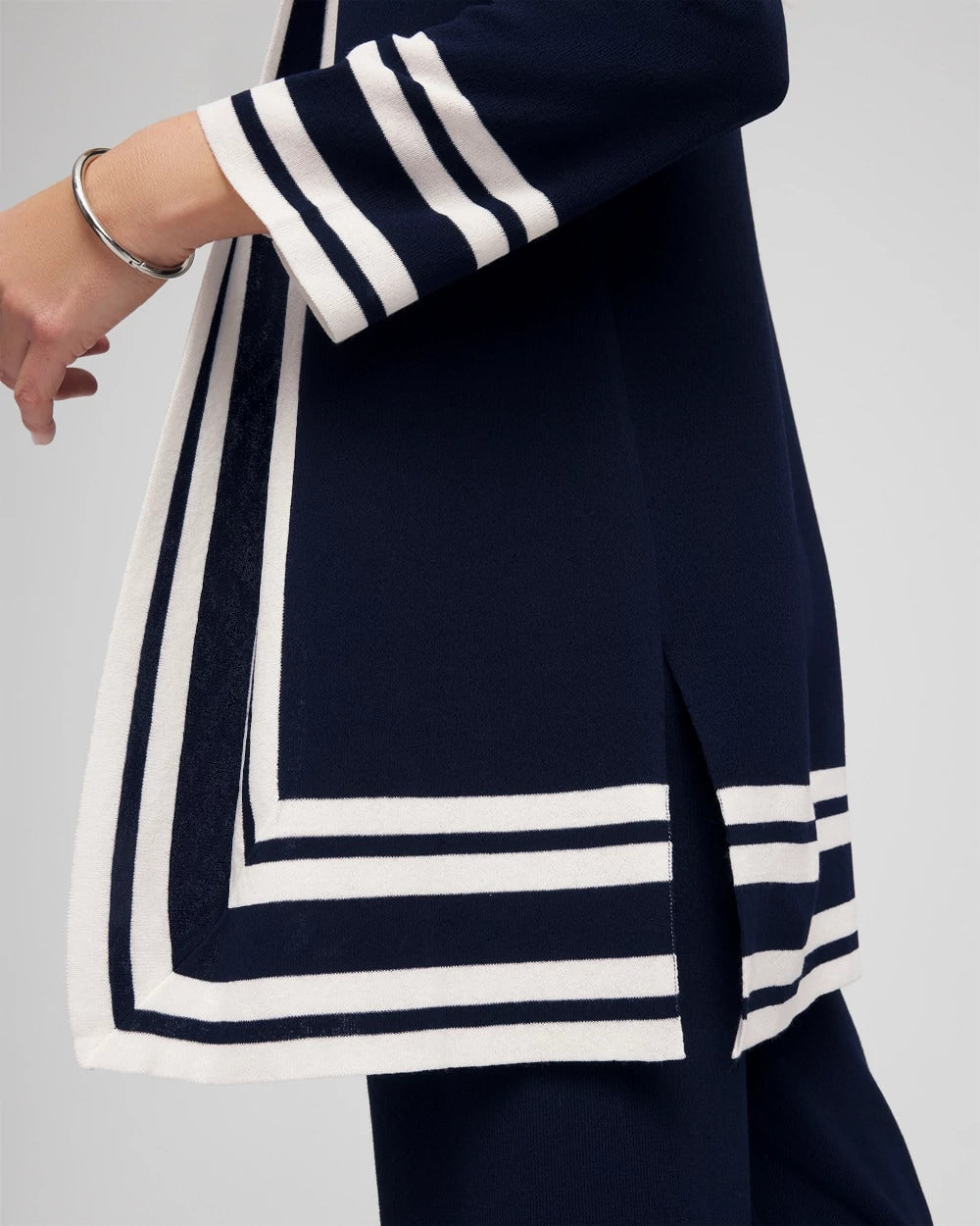 Travelers™ Contrast Border Cardigan Travelers India Ink - Chico's