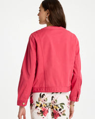 Collarless Twill Box Jacket Hot Honeysuckle - Chico's