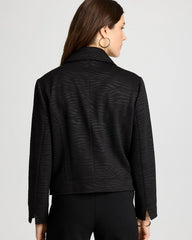 Embossed Knit Moto Jacket Black - Chico's