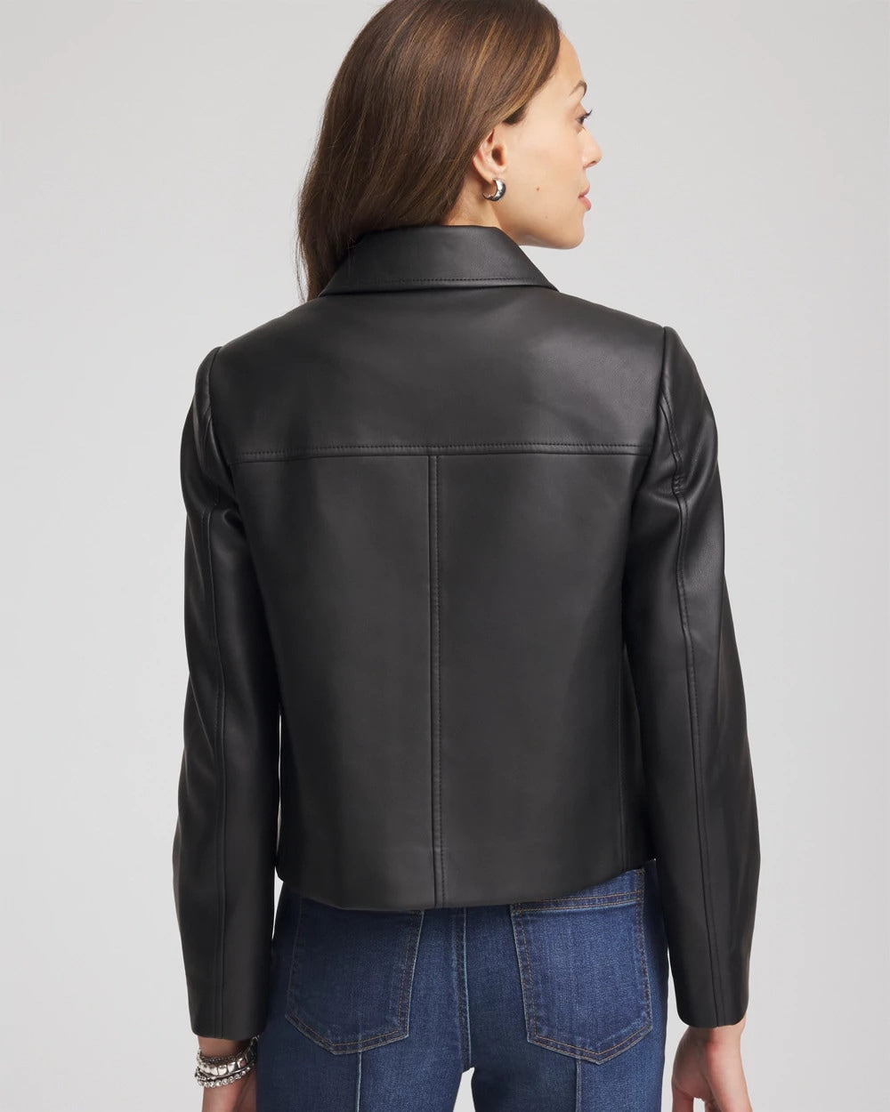 Faux Leather Zip-Front Jacket Black - Chico's