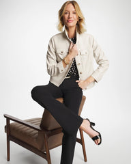 Faux Leather Trucker Jacket White Truffle - Chico's