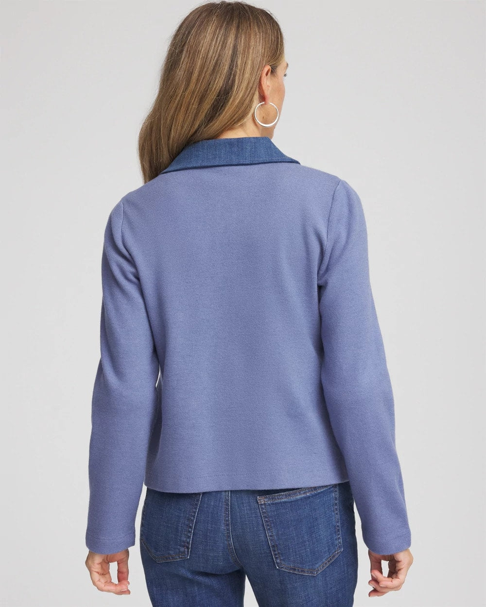 Denim Colorblock Marl Shirt Jacket Blue Lotus - Chico's