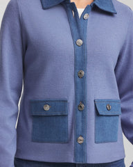 Denim Colorblock Marl Shirt Jacket Blue Lotus - Chico's