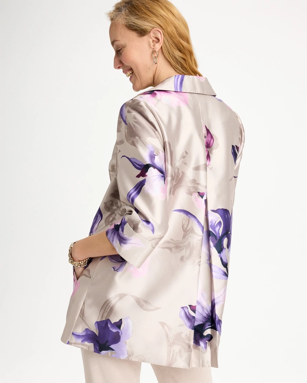 Travelers™ Collection Iris Collared Long Jacket Rich Amethyst - Chico's
