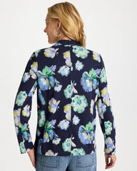 Printed Slub Knit Blazer Passport Blue - Chico's