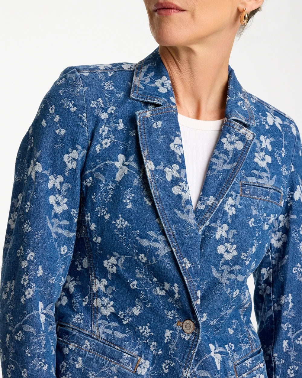 Jacquard Denim Blazer Indigo - Chico's