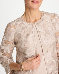 Travelers™ Collection Scallop Lace Jacket Smokey Taupe - Chico's