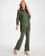 Travelers™ Collection Applique Embroidered Jacket Kelp Forest - Chico's
