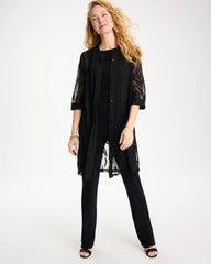 Travelers™ Collection Sheer Jacquard Topper Travelers Black - Chico's