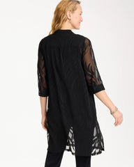 Travelers™ Collection Sheer Jacquard Topper Travelers Black - Chico's
