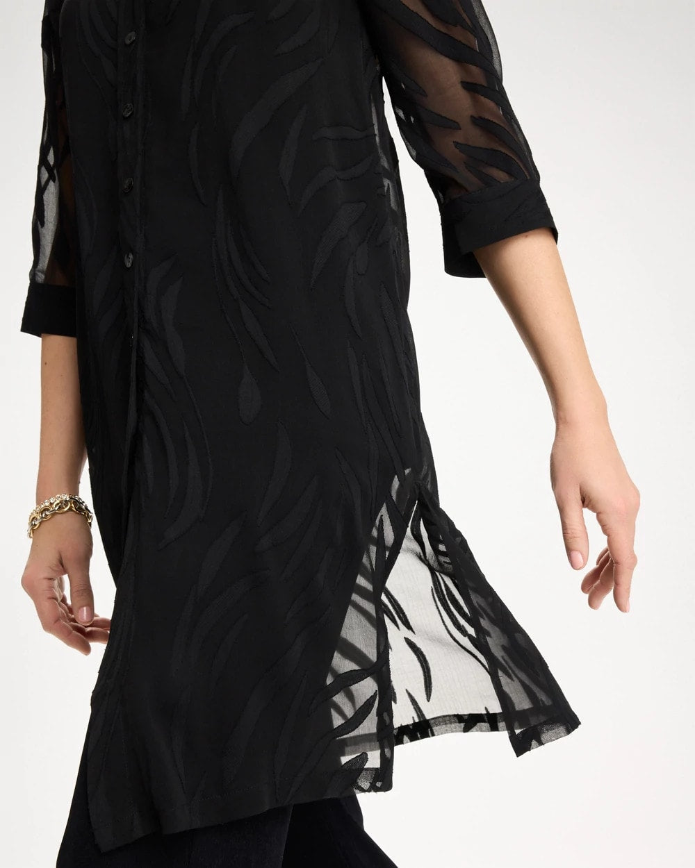 Travelers™ Collection Sheer Jacquard Topper Travelers Black - Chico's