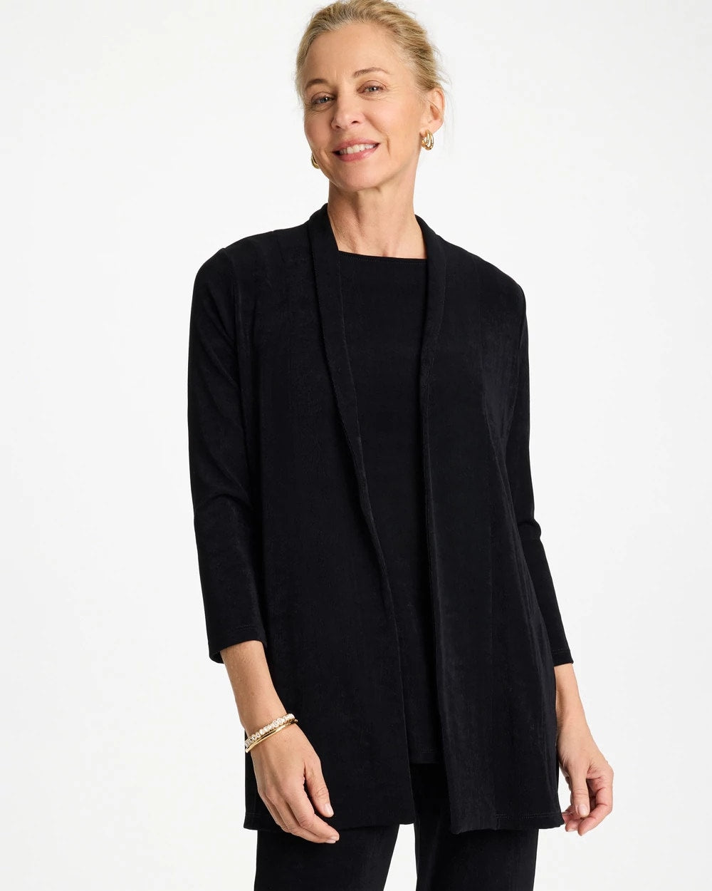Travelers™ Classic Long Knit Jacket Travelers Black - Chico's