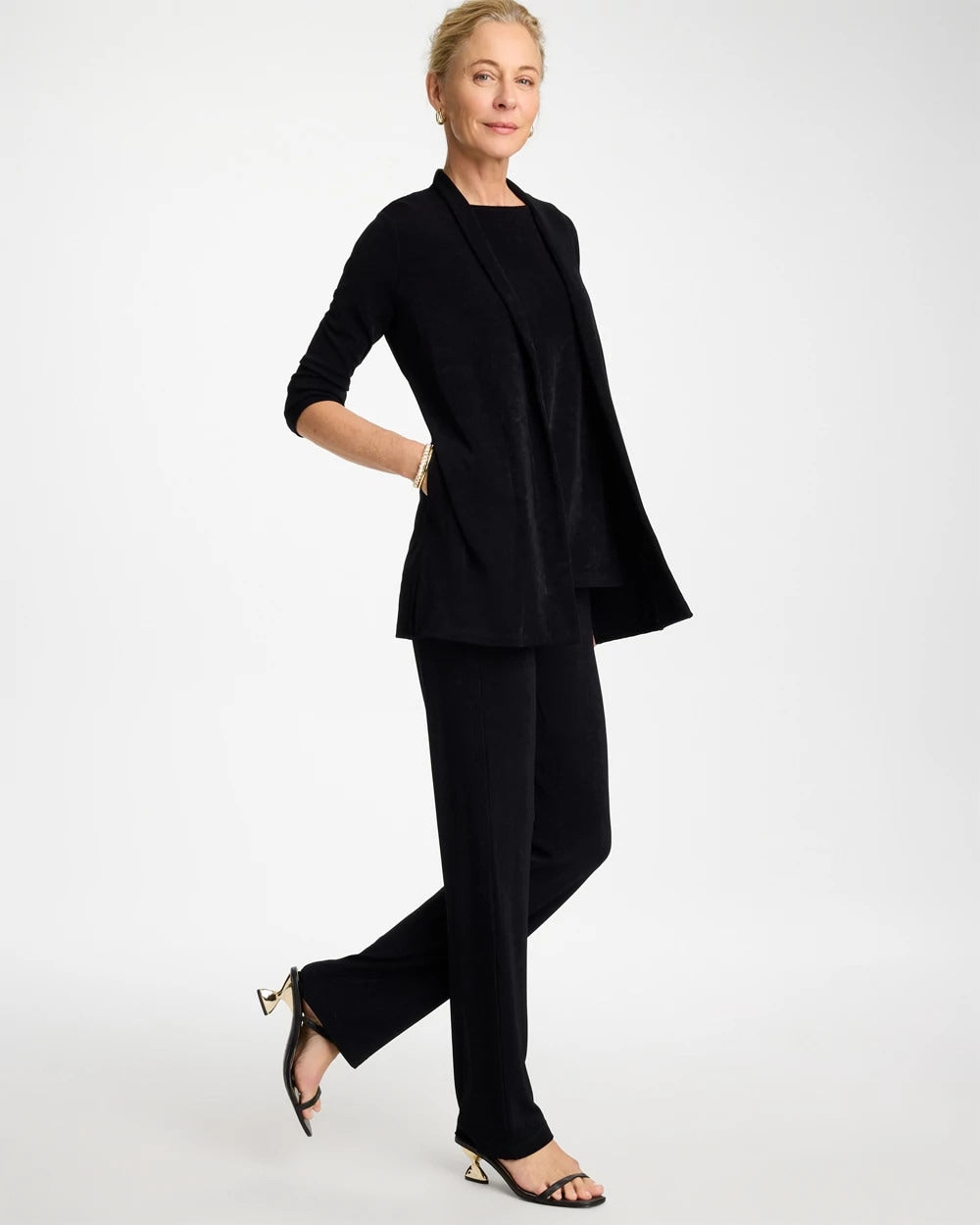 Travelers™ Classic Long Knit Jacket Travelers Black - Chico's
