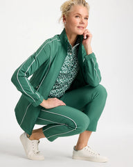 Zenergy® UPF Piping Anorak Jacket Water Lily Green - Chico's