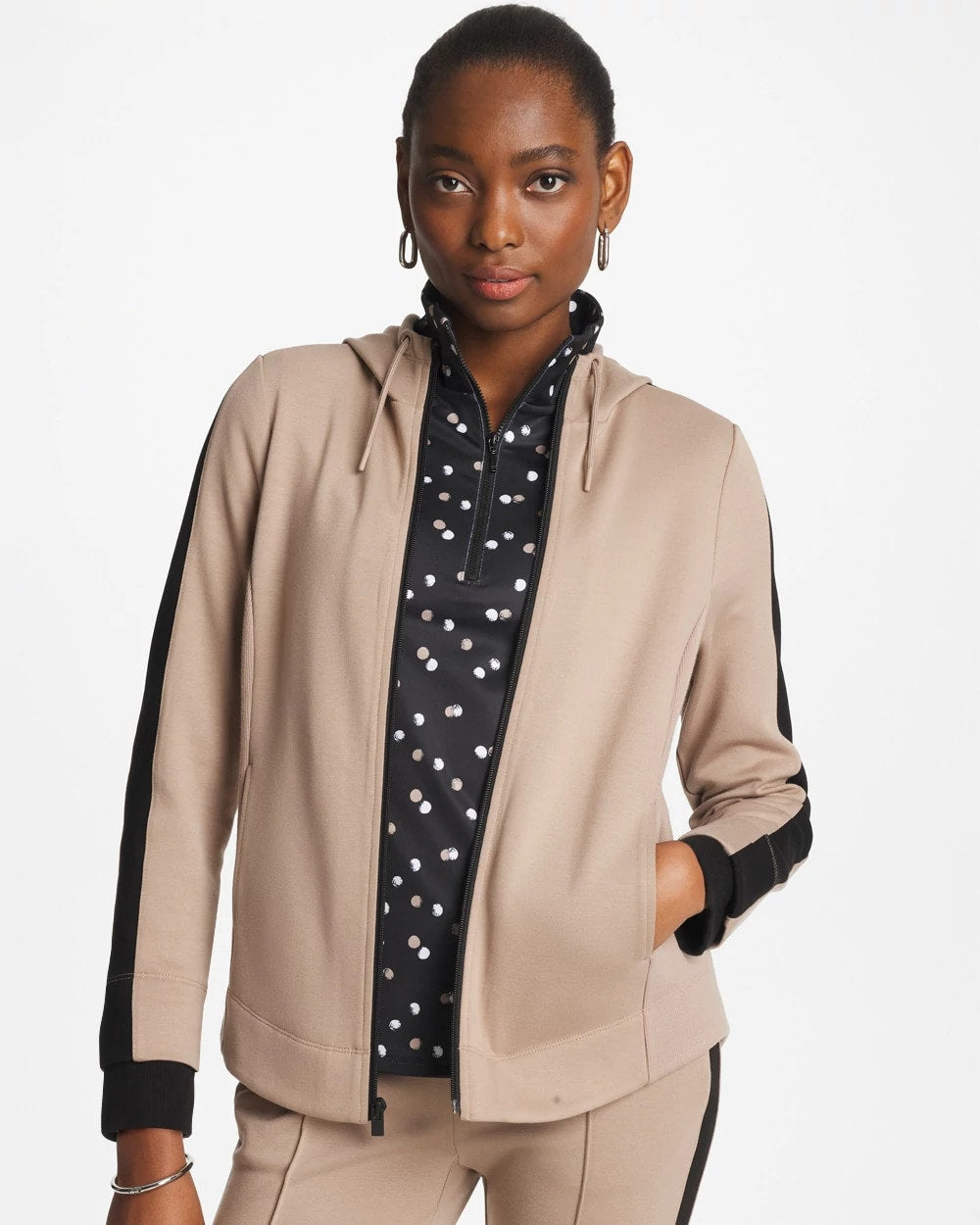 Zenergy® Double-Knit Contrast Jacket Studio Taupe - Chico's