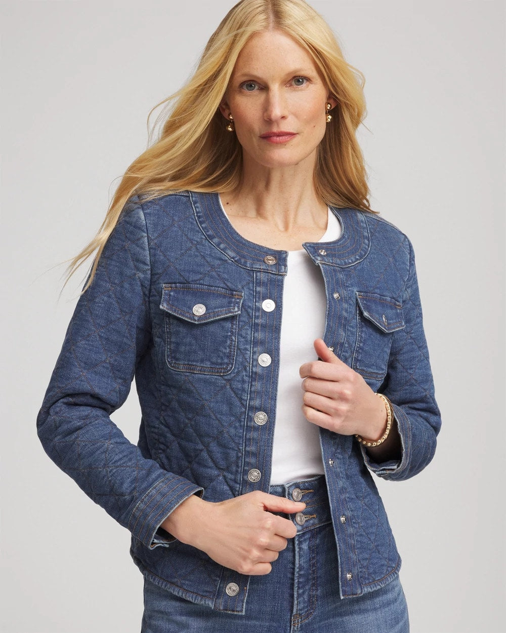 Quilted Denim Jacket Wilma Indigo - Chico's