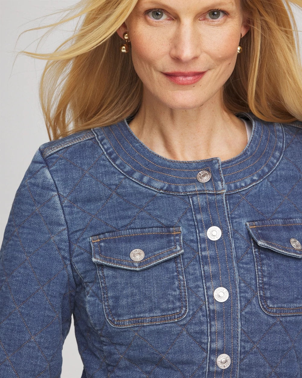Quilted Denim Jacket Wilma Indigo - Chico's
