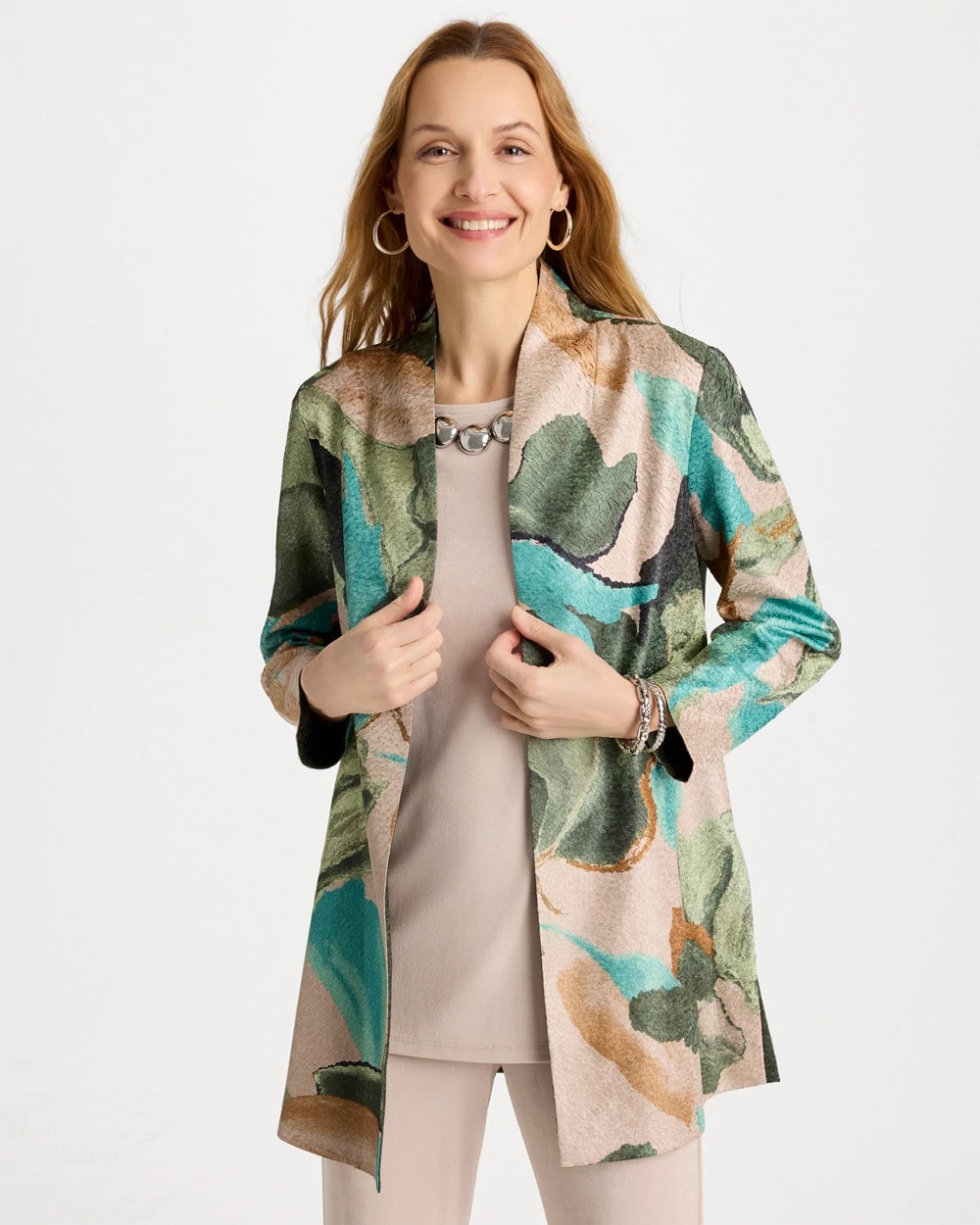 Travelers™ Soft Bloom Reversible Crushed Jacket Kelp Forest - Chico's