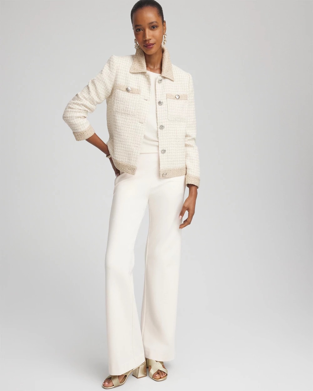 Tonal Neutral Tweed Jacket Neutral - Chico's