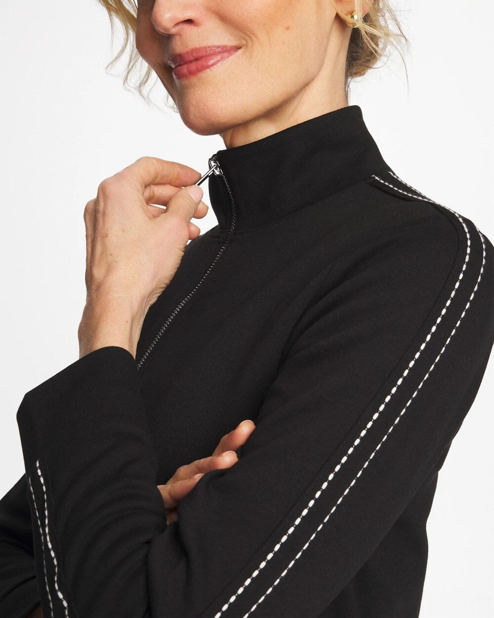Zenergy® Double-Knit Pick Stitch Jacket Black - Chico's