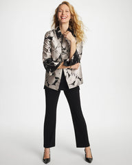 Travelers™ Collection Floral Jacquard Jacket Smokey Taupe - Chico's
